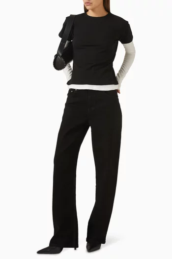 Alida Loose Bowed Jeans in Denim