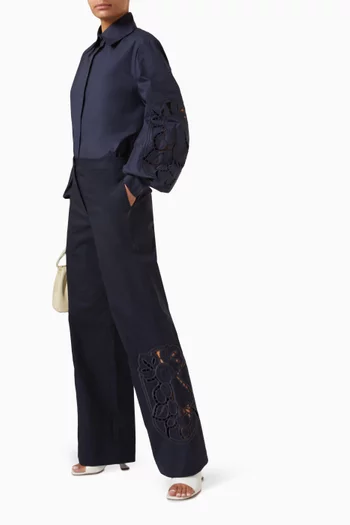 Roma Embroidered Pants in Cotton