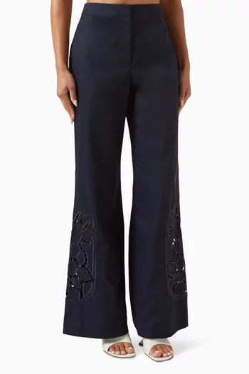 Roma Embroidered Pants in Cotton