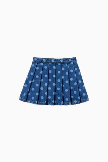 Polka Dot Skirt in Denim