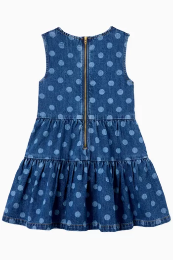Polka Dot Dress in Denim