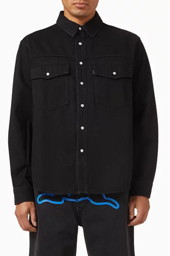 Running Dog Shirt in Cotton-denim