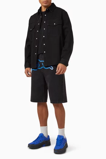 Running Dog Shorts in Cotton-denim