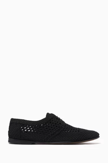 Woven Derby Shoes in Viscose-knit