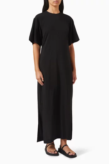 فستان بنمط تي شيرت بقصة فضفاضة فيسكوز