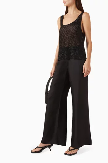 بلوزة مطرزة قطن شبكي