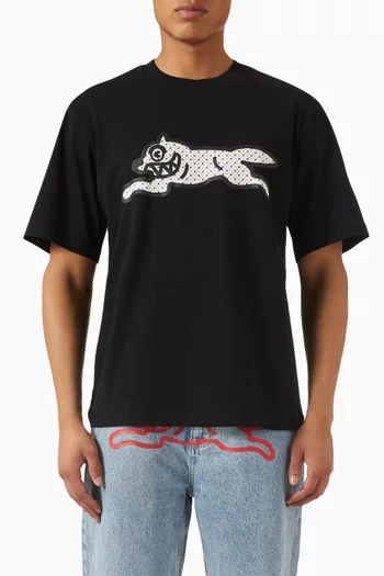 Polka-dot Running Dog T-shirt in Cotton