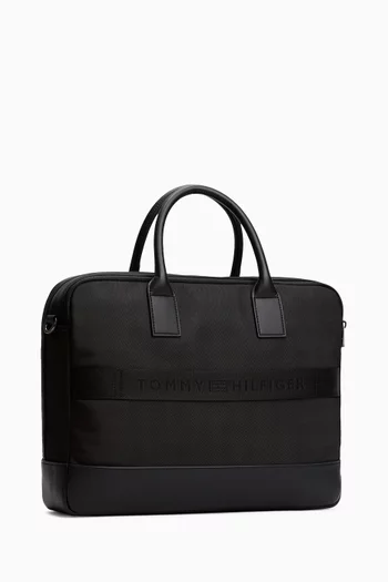 Metal Logo Travel Crossbody Laptop Bag