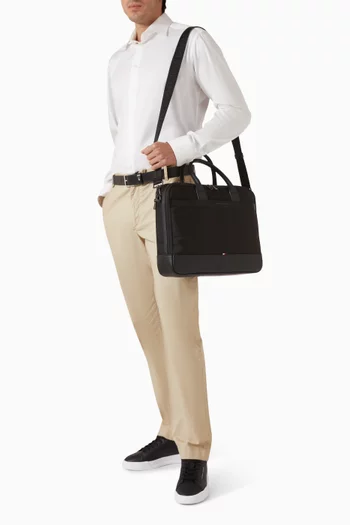Metal Logo Travel Crossbody Laptop Bag