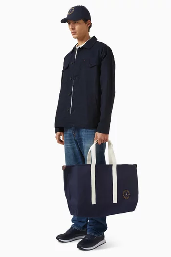 Colour-blocked Beach Tote Bag