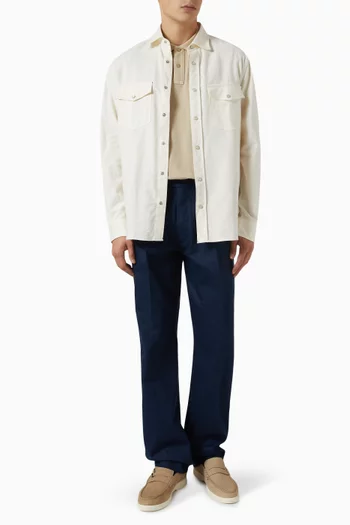 Garment-dyed Polo Shirt in Cotton