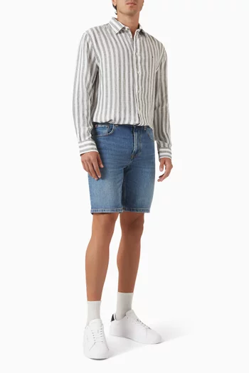 قميص كتان مخطط