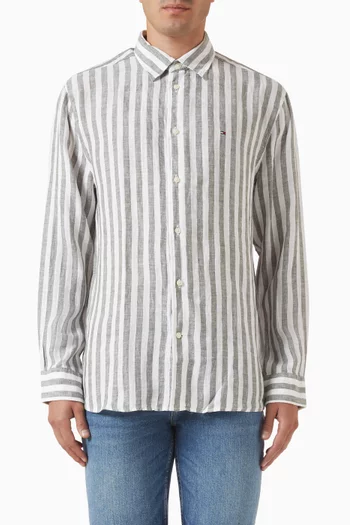 قميص كتان مخطط