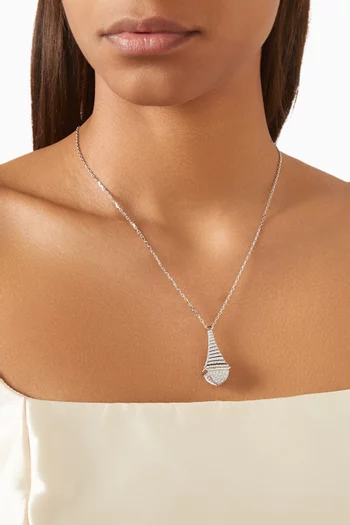 Cleo Rev Luxe Midi Full Diamond Pendant Necklace in 18kt White Gold