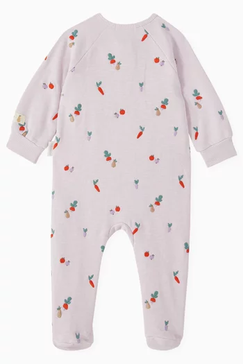 بيجاما قطعة واحدة بتطريزات قطن عضوي