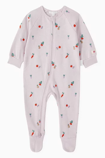 بيجاما قطعة واحدة بتطريزات قطن عضوي