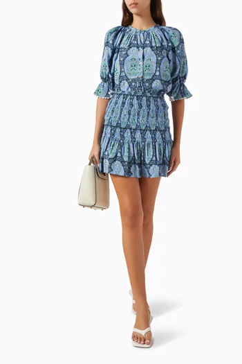 Onda Printed Blouse in Silk-crepe
