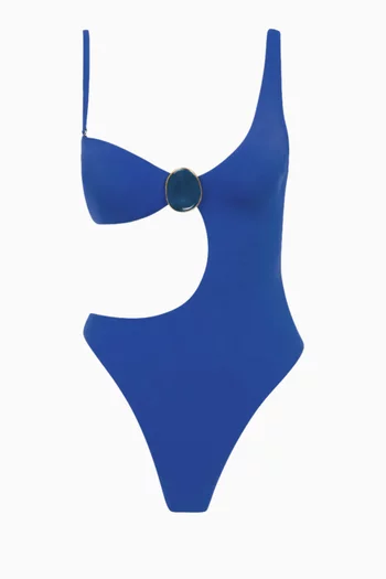 Agate Embellished Cutout One-piece Swimsuit