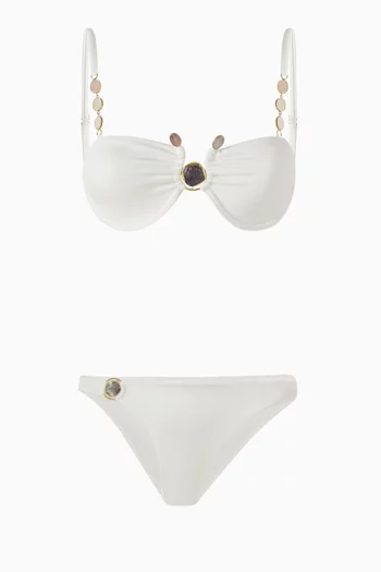 Rose Quartz & Amethyst Embellished Underwired Bikini Set