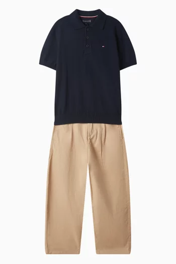 Polo Sweater in Cotton Knit