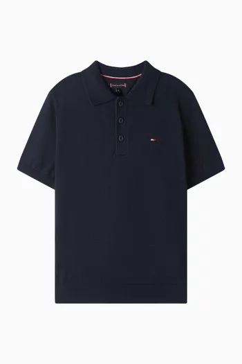 Polo Sweater in Cotton Knit