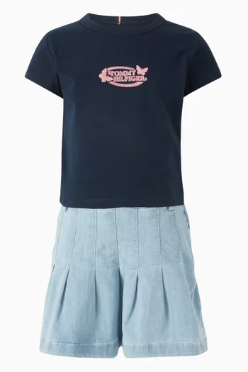 تي شيرت بطبعة فراشات قطن