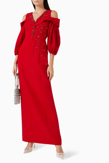 Embellished Cut-out Maxi Dress