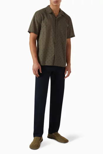 قميص بتطريزات مفرغة قطن