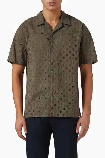 قميص بتطريزات مفرغة قطن