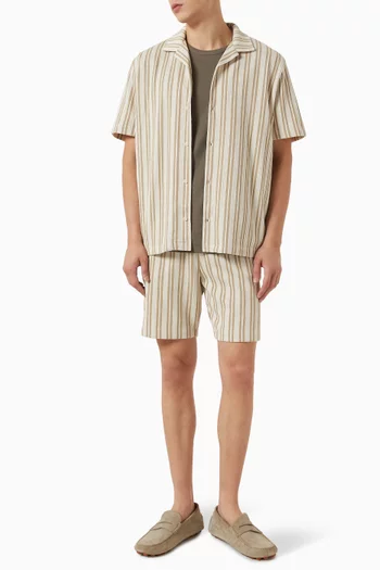 Jacquard-Stripe Shorts in Cotton