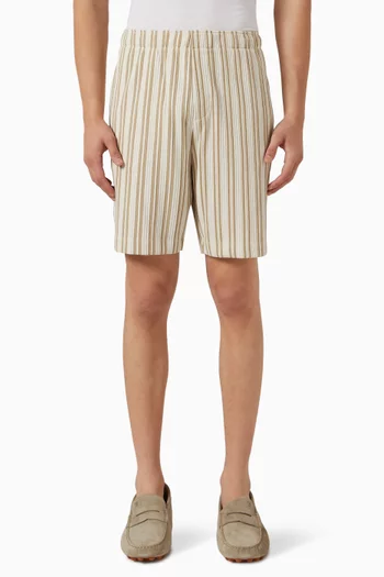 Jacquard-Stripe Shorts in Cotton
