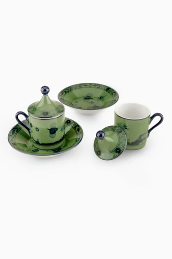 Oriente Italiano Coffee Cup & Saucer in Porcelain, Set of 2