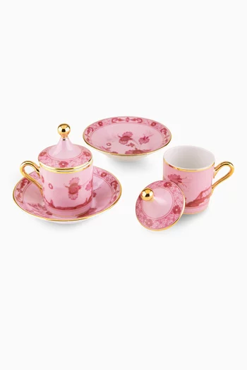 Oriente Italiano Coffee Cup & Saucer in Porcelain, Set of 2