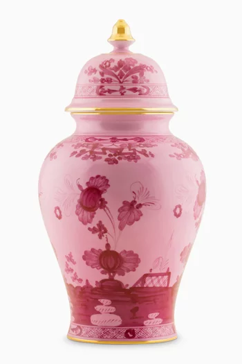 Oriente Italiano Large Potiche Vase in Porcelain
