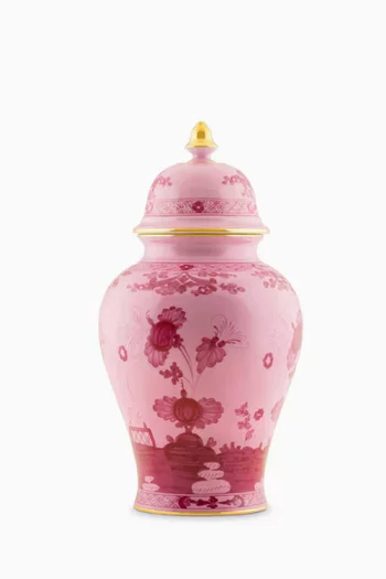 Oriente Italiano Large Potiche Vase in Porcelain