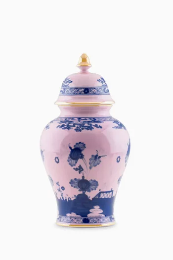 Oriente Italiano Large Potiche Vase in Porcelain