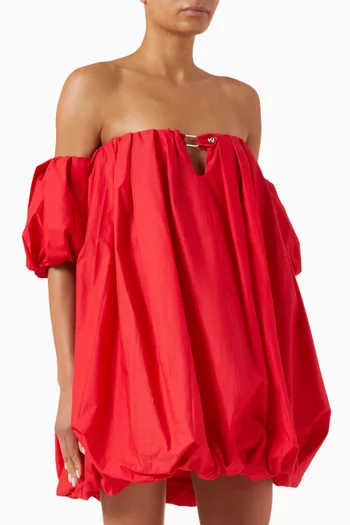 Bret Off-shoulder Balloon Dress in Poplin