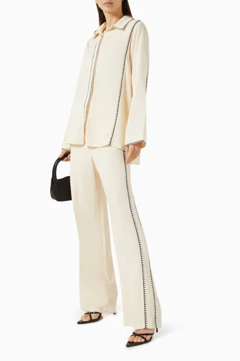 Embroidered Straight-fit Pants