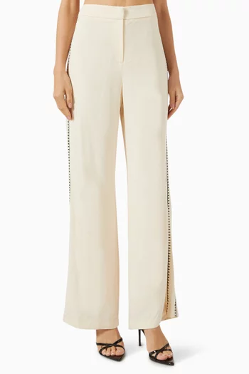 Embroidered Straight-fit Pants