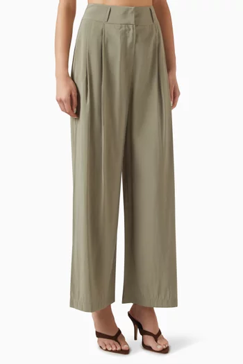 Wide-leg Pants in Viscose-blend
