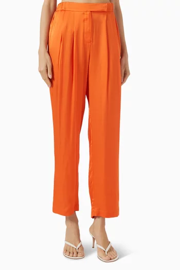 Cropped Pants in Satin
