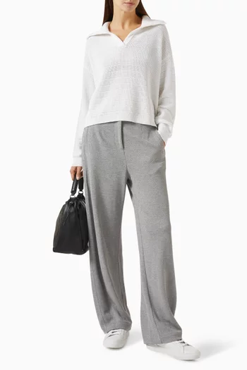 Wide-leg Pants in Sparkling Piqué