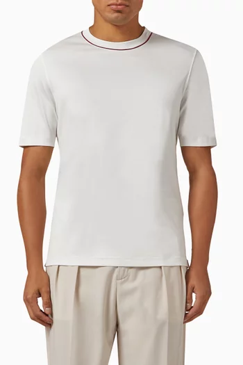 Contrasting Trim T-shirt in Cotton