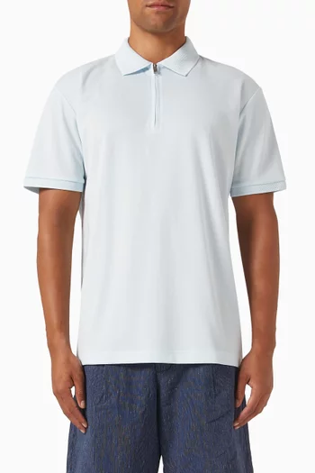Zipper Polo Shirt in Interlock