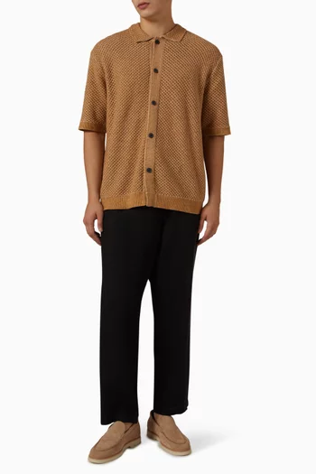 Relaxed Shirt in Crochet Knit