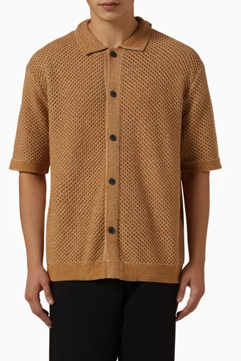 Relaxed Shirt in Crochet Knit