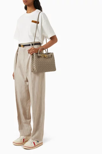 Small Andiamo Chain Top-handle Bag in Intrecciato Leather