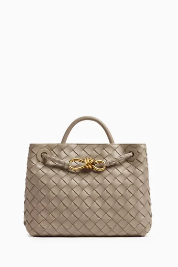 Small Andiamo Chain Top-handle Bag in Intrecciato Leather