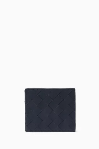 Bi-fold Coin Purse Wallet in Intrecciato Leather