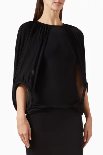 بلوزة منسوجة بحلقات دائرية